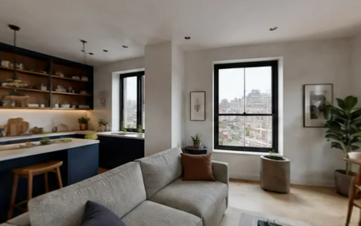 Expanded panorama view created from the interior image