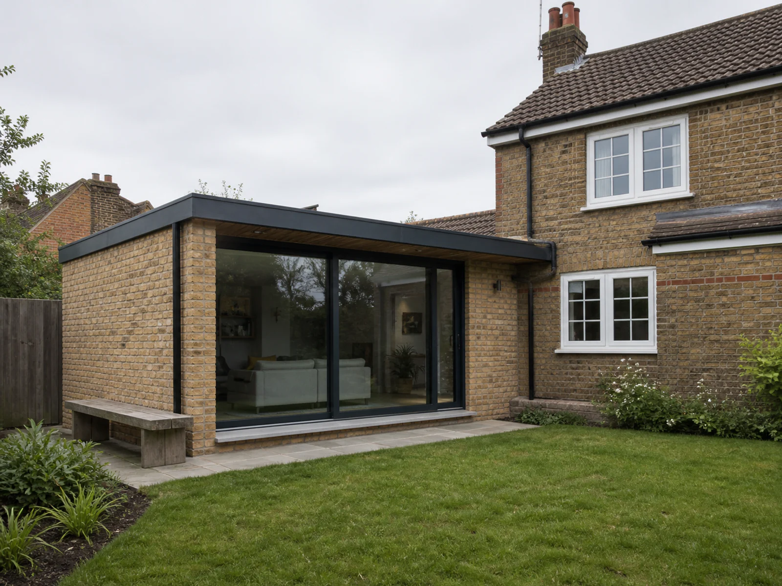 Realistic residential extension render generated from the matching architectural drawing