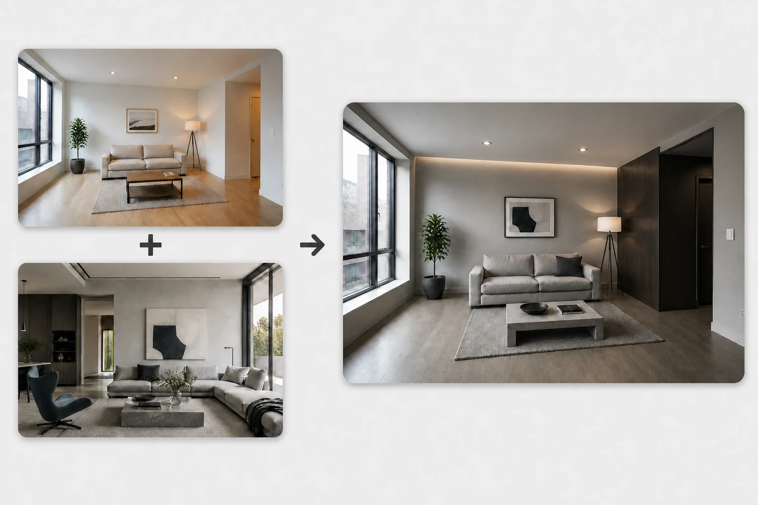 Style Transfer example showing the original space and a transformed result