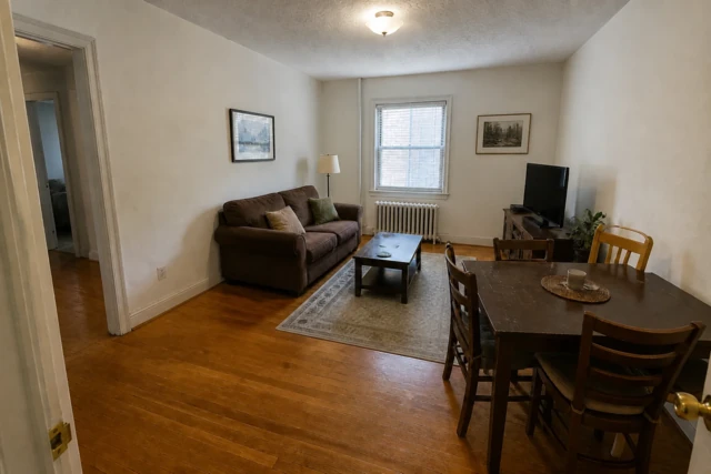 Remove Furniture example showing the original space and a transformed result: before
