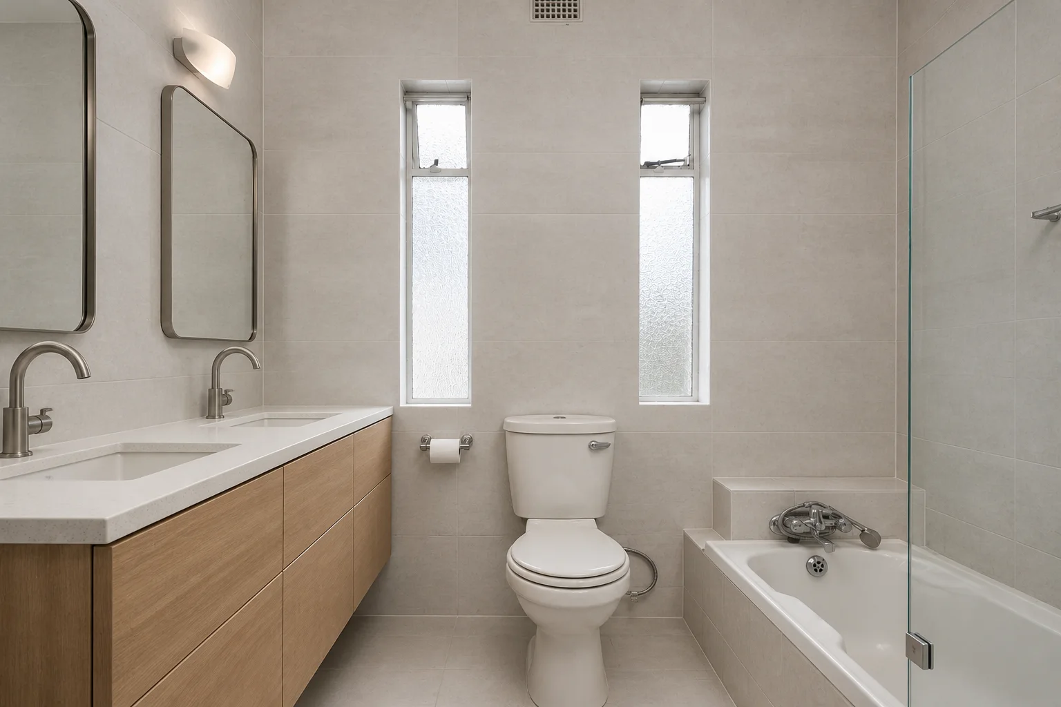 Dated bathroom redesigned with AI Bathroom Design