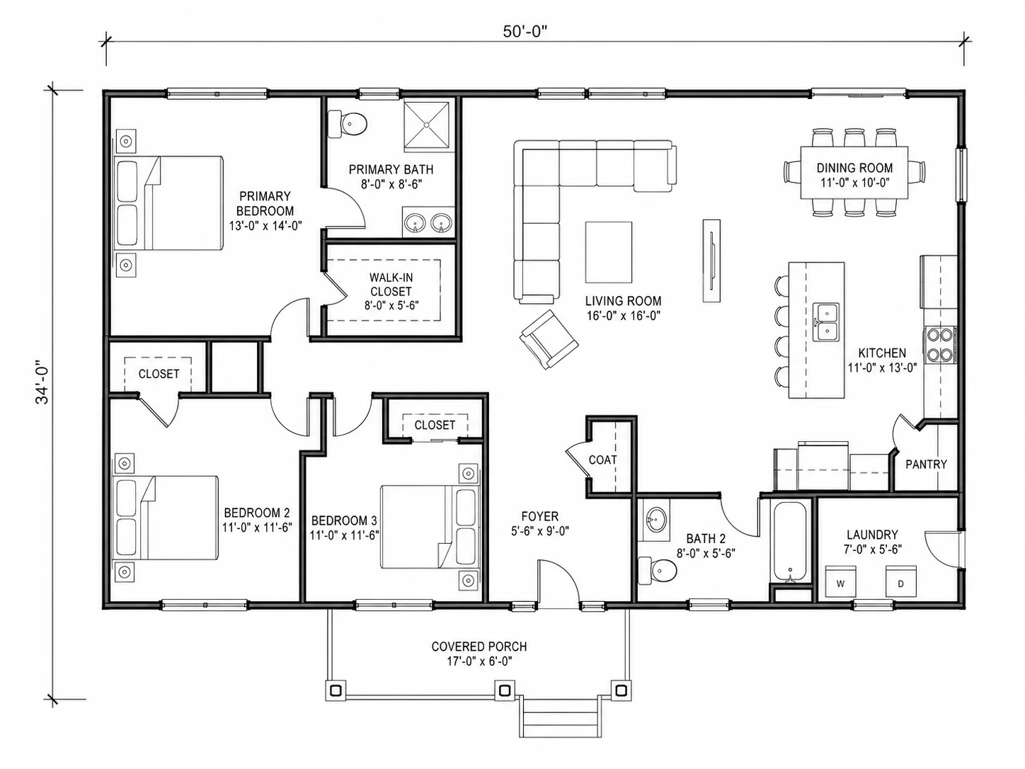 Technical floor plan created in the online floor planner