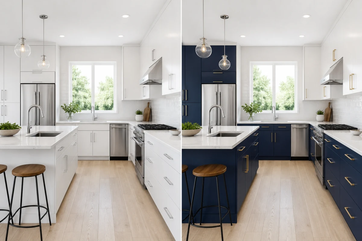 Custom Edit example showing the original space and a transformed result